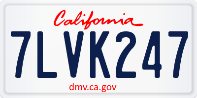 CA license plate 7LVK247