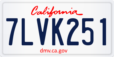 CA license plate 7LVK251
