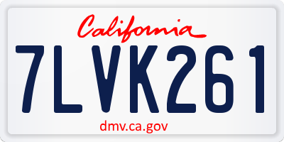 CA license plate 7LVK261