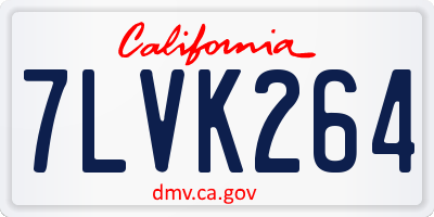 CA license plate 7LVK264