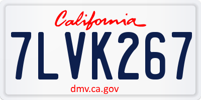 CA license plate 7LVK267