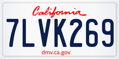 CA license plate 7LVK269