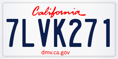 CA license plate 7LVK271