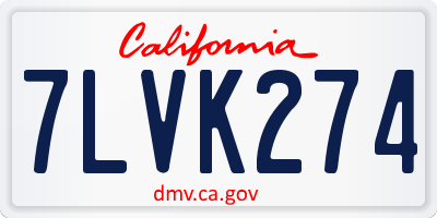 CA license plate 7LVK274