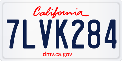 CA license plate 7LVK284