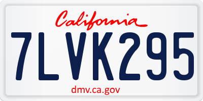 CA license plate 7LVK295