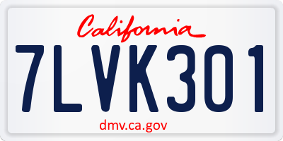 CA license plate 7LVK301