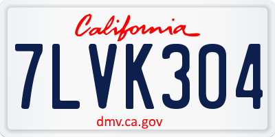 CA license plate 7LVK304