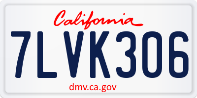 CA license plate 7LVK306