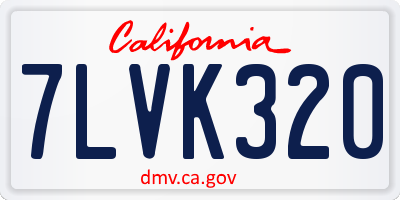 CA license plate 7LVK320