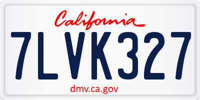 CA license plate 7LVK327