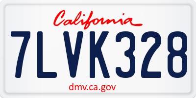 CA license plate 7LVK328