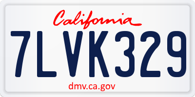 CA license plate 7LVK329
