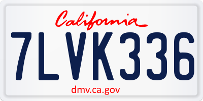 CA license plate 7LVK336