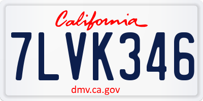 CA license plate 7LVK346