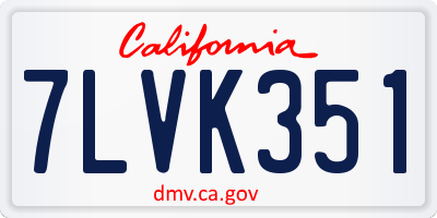 CA license plate 7LVK351