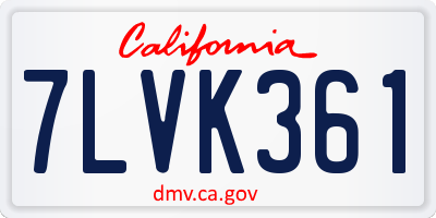 CA license plate 7LVK361