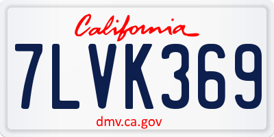CA license plate 7LVK369