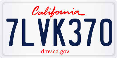 CA license plate 7LVK370