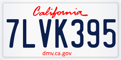 CA license plate 7LVK395