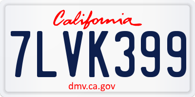 CA license plate 7LVK399