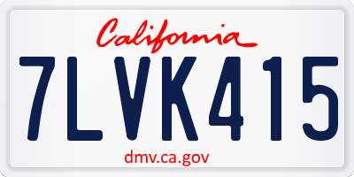 CA license plate 7LVK415