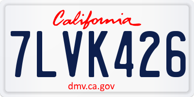 CA license plate 7LVK426