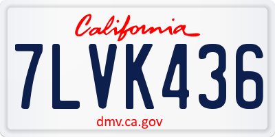 CA license plate 7LVK436