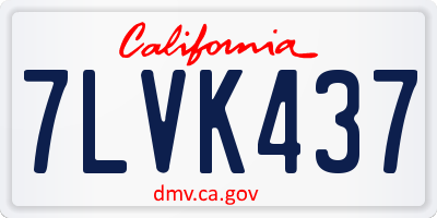 CA license plate 7LVK437