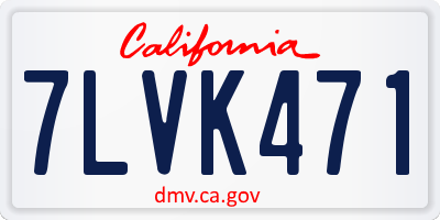 CA license plate 7LVK471