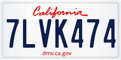 CA license plate 7LVK474