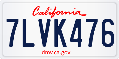 CA license plate 7LVK476