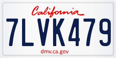 CA license plate 7LVK479