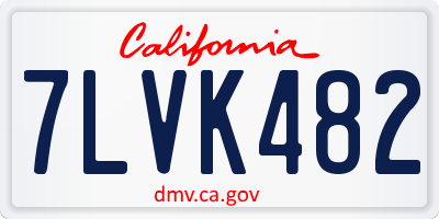 CA license plate 7LVK482