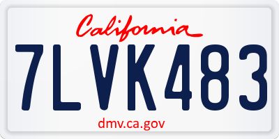 CA license plate 7LVK483