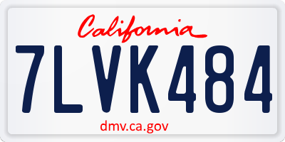 CA license plate 7LVK484