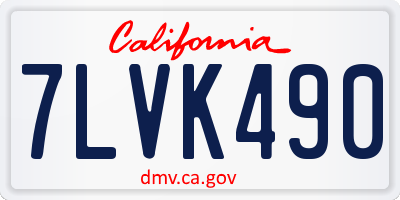 CA license plate 7LVK490
