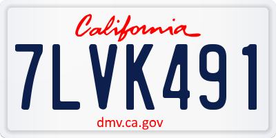 CA license plate 7LVK491