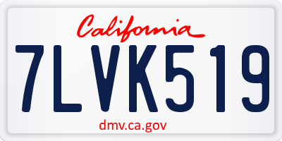 CA license plate 7LVK519