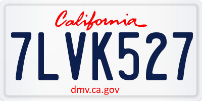 CA license plate 7LVK527