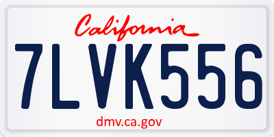 CA license plate 7LVK556