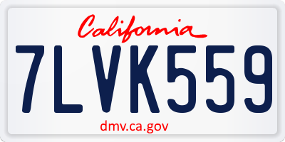 CA license plate 7LVK559
