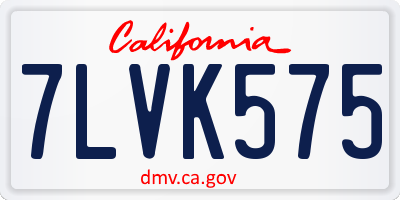 CA license plate 7LVK575