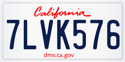 CA license plate 7LVK576