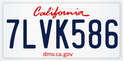 CA license plate 7LVK586