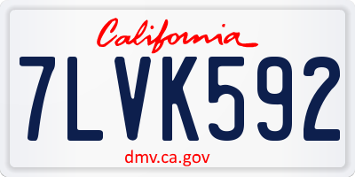 CA license plate 7LVK592
