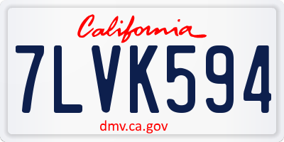 CA license plate 7LVK594