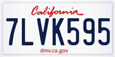 CA license plate 7LVK595