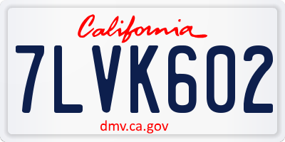 CA license plate 7LVK602