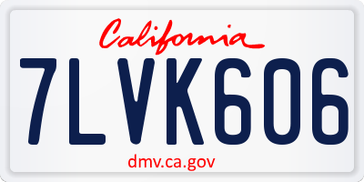 CA license plate 7LVK606